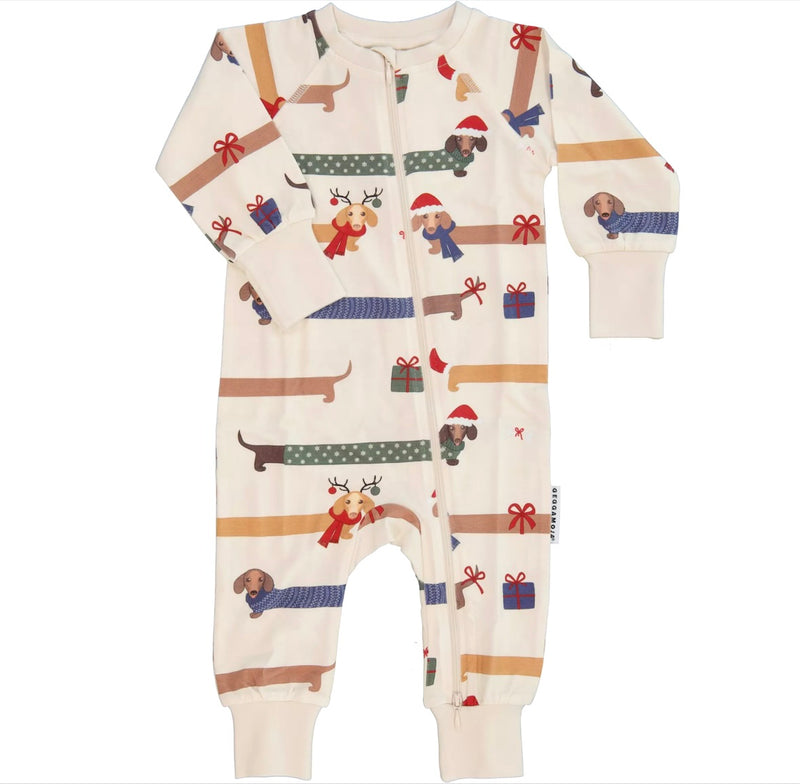 Santa Wiener Dog Pajamas