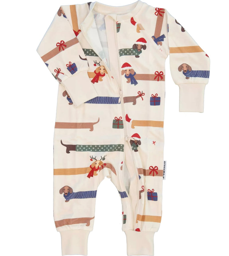 Santa Wiener Dog Pajamas