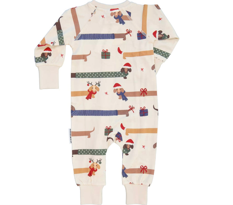 Santa Wiener Dog Pajamas