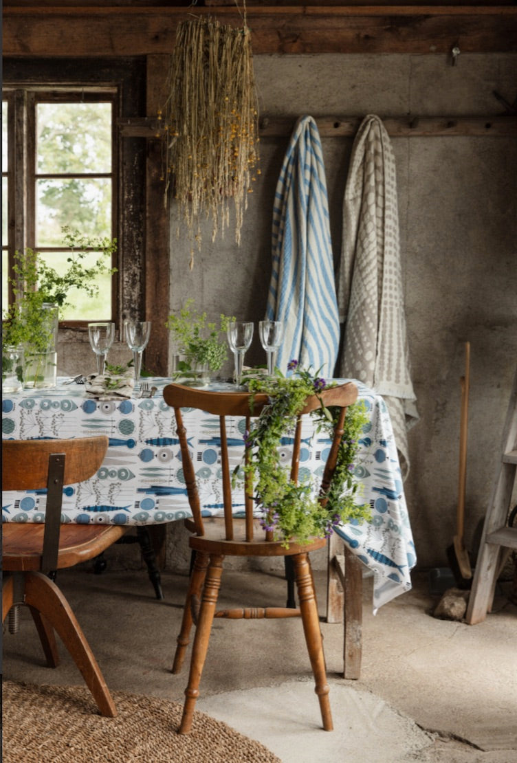 Tablecloth Picknick Blue and Beige