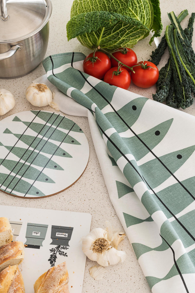 Kitchen Towel Green Herring